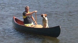 Elinore (the canoe), Gracie (the puppy), and Ian (the old man), paddle from "The Point" to Cairo, IL... 1,000 miles!